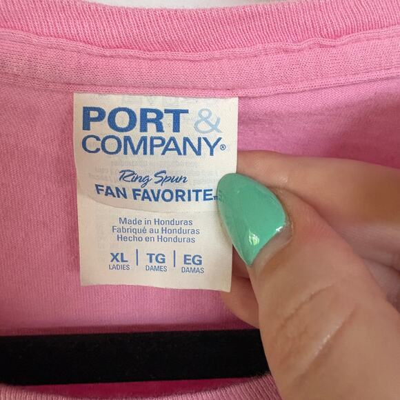 Port and Company Pink Cat Graphic Tee - Picture 5 of 6